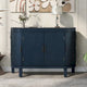 Bahut de rangement d'appoint, meuble en bois avec portes à motifs antiques pour couloir, entrée, salon