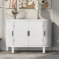 Bahut de rangement d'appoint, meuble en bois avec portes à motifs antiques pour couloir, entrée, salon