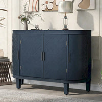 Bahut de rangement d'appoint, meuble en bois avec portes à motifs antiques pour couloir, entrée, salon