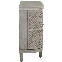 Bahut de rangement d'appoint, meuble en bois avec portes à motifs antiques pour couloir, entrée, salon
