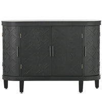 Bahut de rangement d'appoint, meuble en bois avec portes à motifs antiques pour couloir, entrée, salon