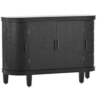 Bahut de rangement d'appoint, meuble en bois avec portes à motifs antiques pour couloir, entrée, salon