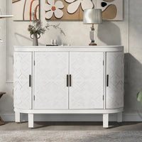 Bahut de rangement d'appoint, meuble en bois avec portes à motifs antiques pour couloir, entrée, salon
