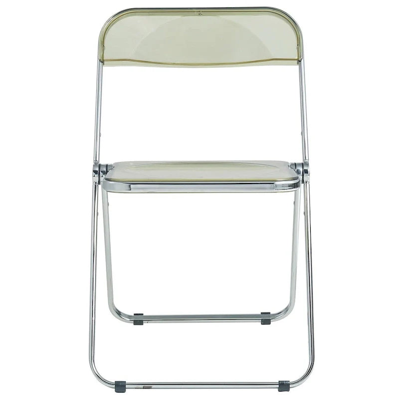 Chaise de salle à manger pliante en acrylique avec structure chromée, lot de 4, série Lawrence par LeisureMod