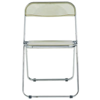 Chaise de salle à manger pliante en acrylique avec structure chromée, lot de 4, série Lawrence par LeisureMod
