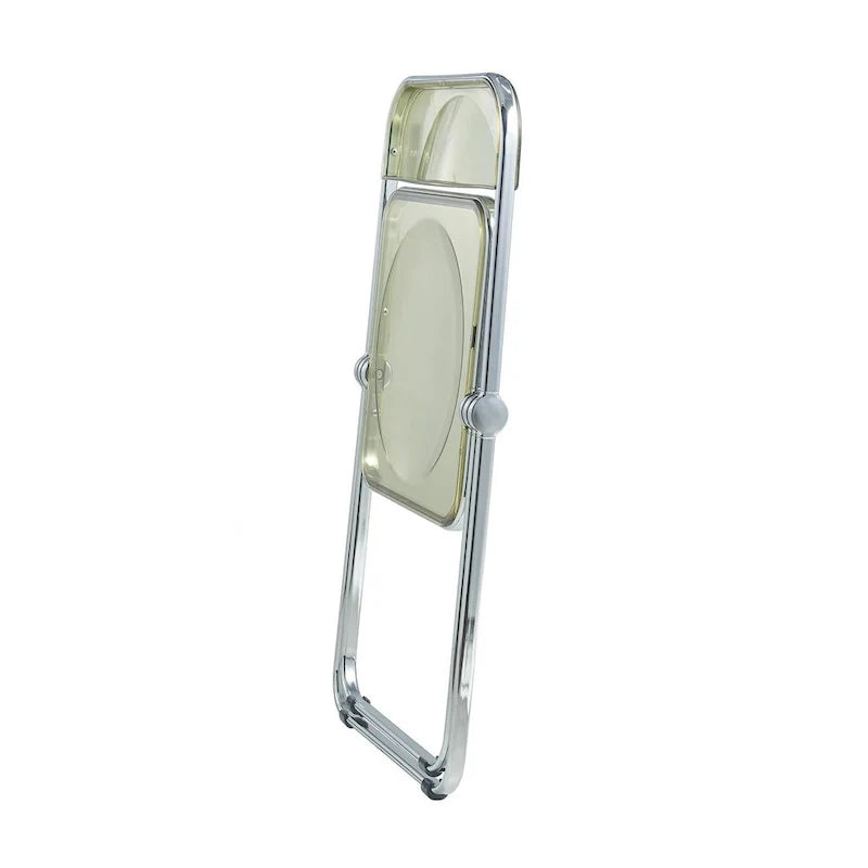Chaise de salle à manger pliante en acrylique avec structure chromée, lot de 4, série Lawrence par LeisureMod