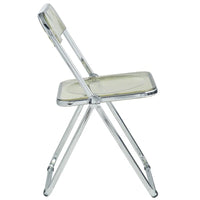Chaise de salle à manger pliante en acrylique avec structure chromée, lot de 4, série Lawrence par LeisureMod
