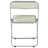 Chaise de salle à manger pliante en acrylique avec structure chromée, lot de 4, série Lawrence par LeisureMod