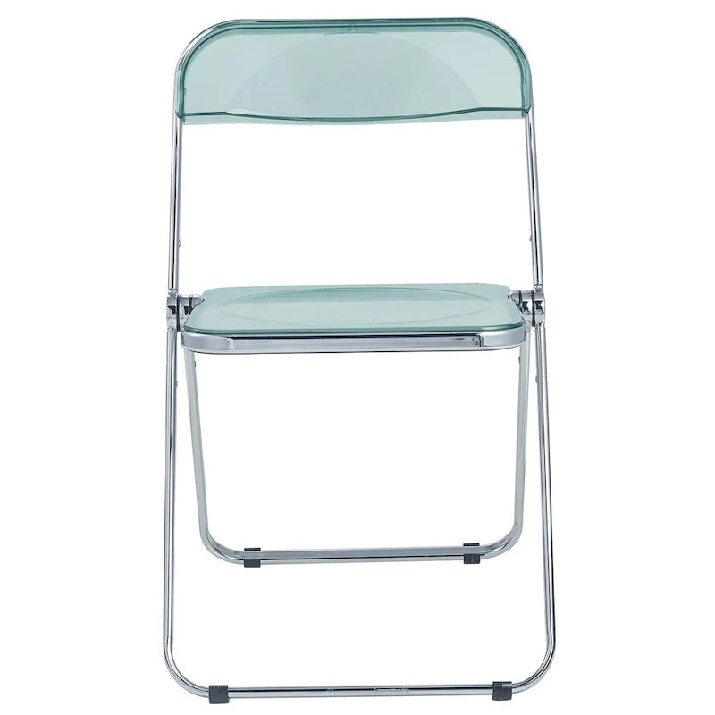 Chaise de salle à manger pliante en acrylique avec structure chromée, lot de 4, série Lawrence par LeisureMod