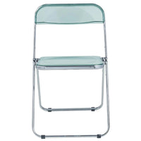 Chaise de salle à manger pliante en acrylique avec structure chromée, lot de 4, série Lawrence par LeisureMod