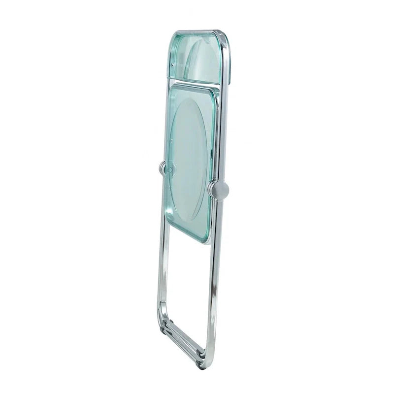 Chaise de salle à manger pliante en acrylique avec structure chromée, lot de 4, série Lawrence par LeisureMod