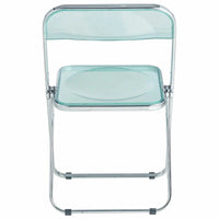 Chaise de salle à manger pliante en acrylique avec structure chromée, lot de 4, série Lawrence par LeisureMod