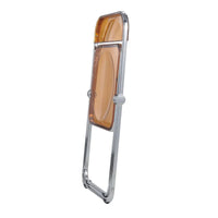 Chaise de salle à manger pliante en acrylique avec structure chromée, lot de 4, série Lawrence par LeisureMod