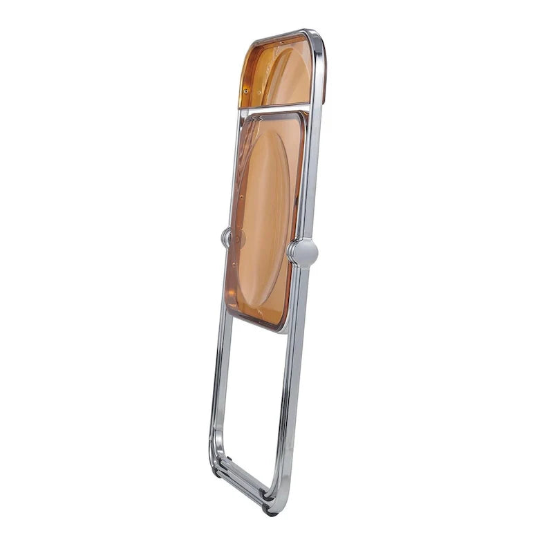 Chaise de salle à manger pliante en acrylique avec structure chromée, lot de 4, série Lawrence par LeisureMod