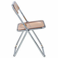 Chaise de salle à manger pliante en acrylique avec structure chromée, lot de 4, série Lawrence par LeisureMod