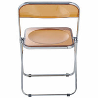 Chaise de salle à manger pliante en acrylique avec structure chromée, lot de 4, série Lawrence par LeisureMod