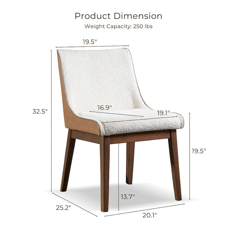 Ensemble de table à manger rectangulaire 7 pièces en noyer du milieu du siècle Furniture of America Beau I