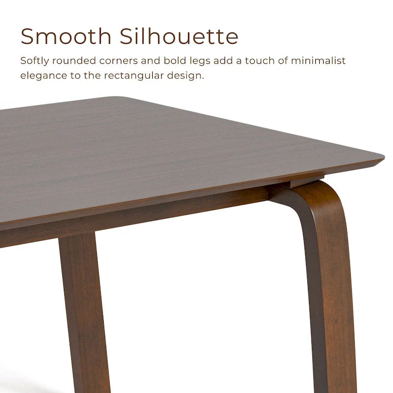 Ensemble de table à manger rectangulaire 7 pièces en noyer du milieu du siècle Furniture of America Beau I