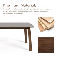 Ensemble de table à manger rectangulaire 7 pièces en noyer du milieu du siècle Furniture of America Beau I