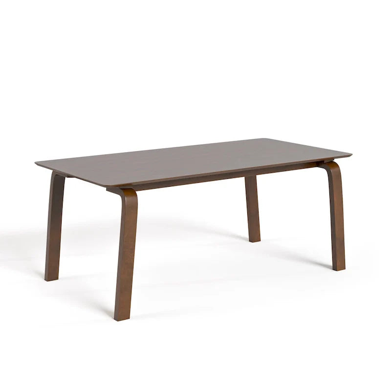 Ensemble de table à manger rectangulaire 7 pièces en noyer du milieu du siècle Furniture of America Beau I