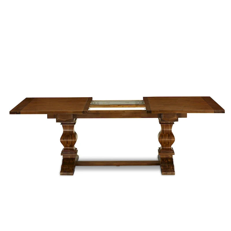 Ensemble de salle à manger 11 pièces East West Furniture - une table à manger et 10 chaises en tissu lin sable clair (options de finition)