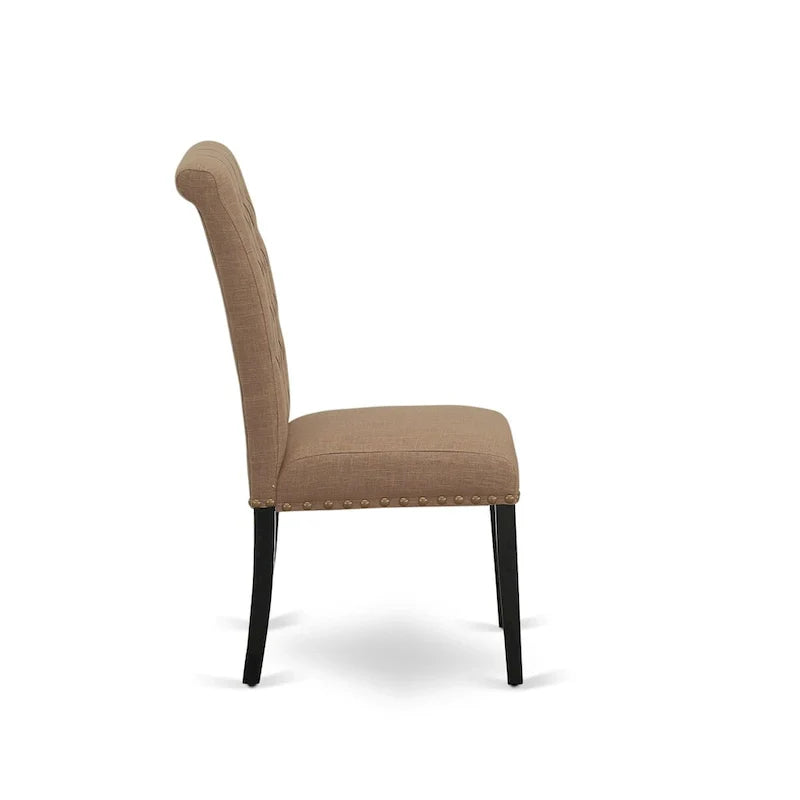 Ensemble de salle à manger 11 pièces East West Furniture - une table à manger et 10 chaises en tissu lin sable clair (options de finition)