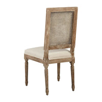 Chaise de salle à manger en chêne, lin et cannage, coloris neutre