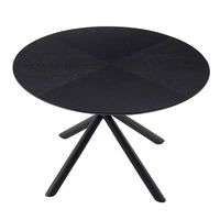 Table à manger ronde en noyer noir avec pied en croix pour cuisine, salle à manger