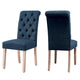 Subrtex (lot de 2) chaise de salle à manger Parsons rembourrée en lin à boutons