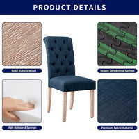 Subrtex (lot de 2) chaise de salle à manger Parsons rembourrée en lin à boutons
