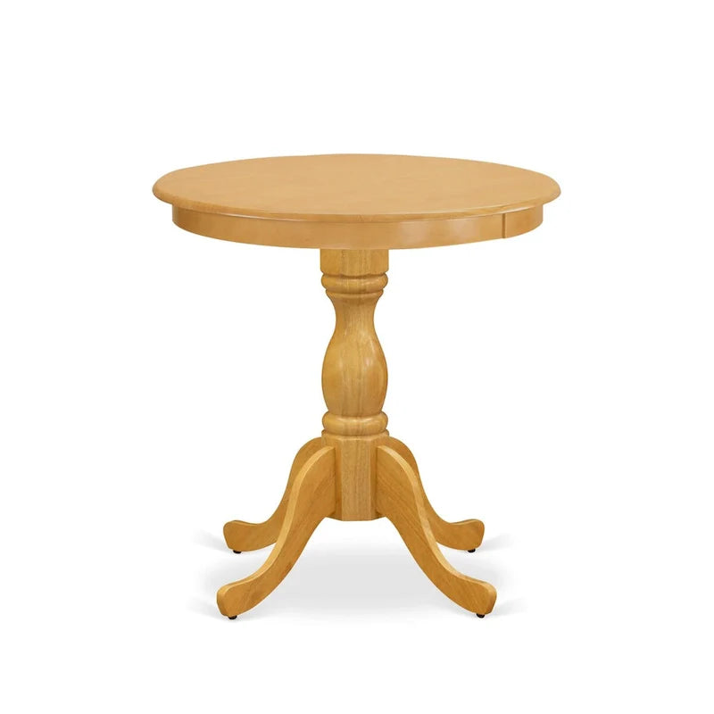 East West Furniture Ensemble de salle à manger 3 pièces comprenant une table de salle à manger ronde et 2 chaises de cuisine, chêne (options d'assise)