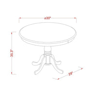 East West Furniture Ensemble de salle à manger 3 pièces comprenant une table de salle à manger ronde et 2 chaises de cuisine, chêne (options d'assise)