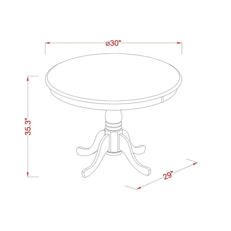 East West Furniture Ensemble de salle à manger 3 pièces comprenant une table de salle à manger ronde et 2 chaises de cuisine, chêne (options d'assise)