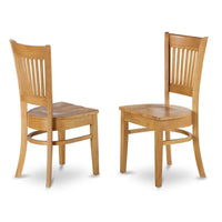 East West Furniture Ensemble de salle à manger 3 pièces comprenant une table de salle à manger ronde et 2 chaises de cuisine, chêne (options d'assise)