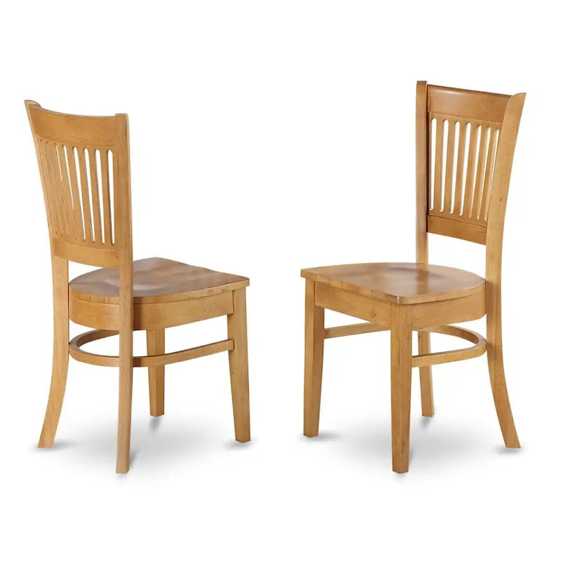 East West Furniture Ensemble de salle à manger 3 pièces comprenant une table de salle à manger ronde et 2 chaises de cuisine, chêne (options d'assise)