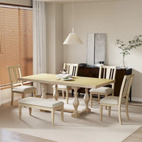 Ensemble de salle à manger extensible 6 pièces de 78 pouces avec chevalet traditionnel