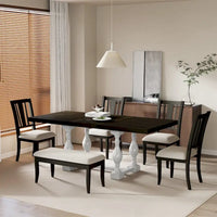 Ensemble de salle à manger extensible 6 pièces de 78 pouces avec chevalet traditionnel