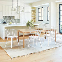Lot de 4 chaises de salle à manger sans accoudoirs à dossier en fuseau, style moderne