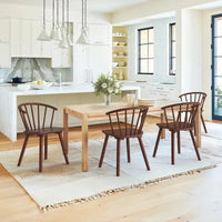 Lot de 4 chaises de salle à manger sans accoudoirs à dossier en fuseau, style moderne