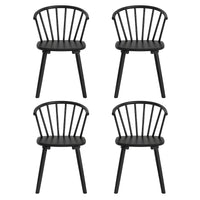 Lot de 4 chaises de salle à manger sans accoudoirs à dossier en fuseau, style moderne