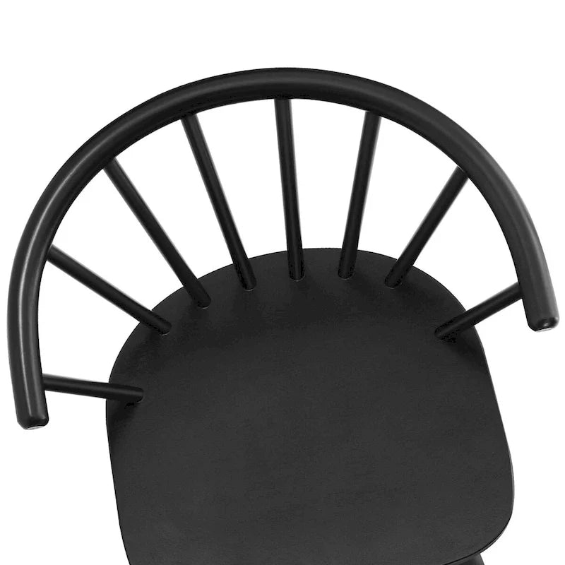 Lot de 4 chaises de salle à manger sans accoudoirs à dossier en fuseau, style moderne