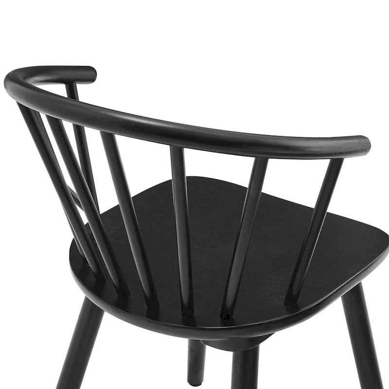 Lot de 4 chaises de salle à manger sans accoudoirs à dossier en fuseau, style moderne