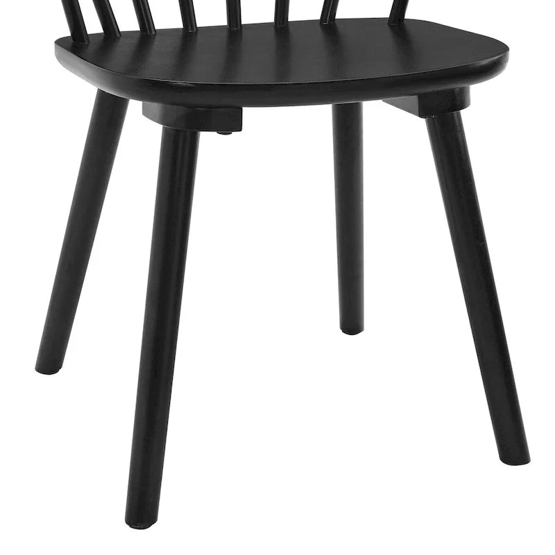 Lot de 4 chaises de salle à manger sans accoudoirs à dossier en fuseau, style moderne
