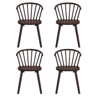 Lot de 4 chaises de salle à manger sans accoudoirs à dossier en fuseau, style moderne
