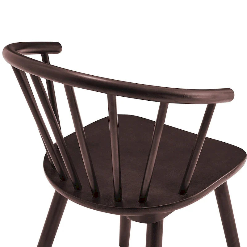 Lot de 4 chaises de salle à manger sans accoudoirs à dossier en fuseau, style moderne