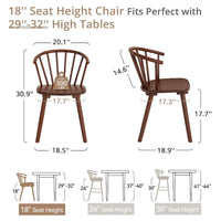 Lot de 4 chaises de salle à manger sans accoudoirs à dossier en fuseau, style moderne