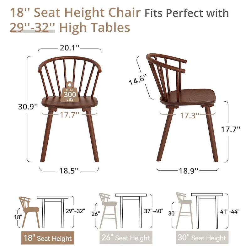 Lot de 4 chaises de salle à manger sans accoudoirs à dossier en fuseau, style moderne