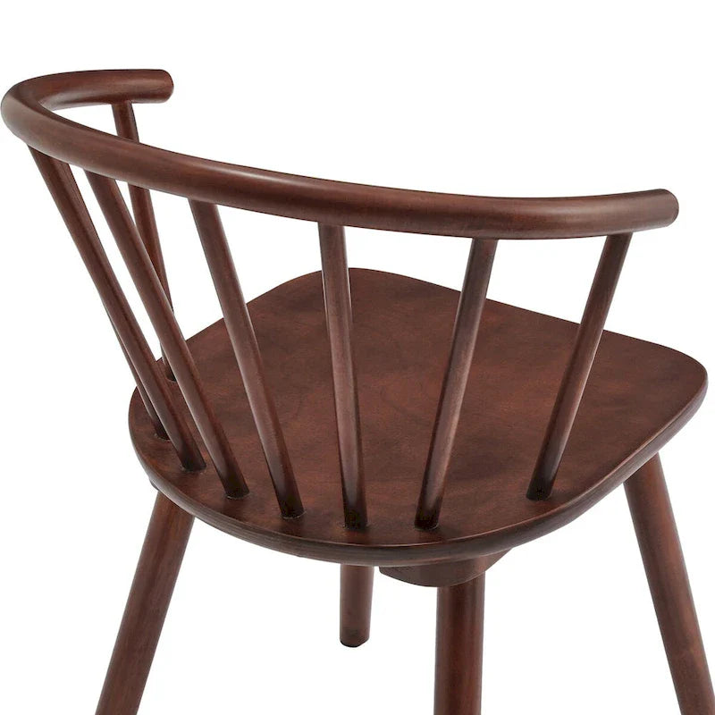 Lot de 4 chaises de salle à manger sans accoudoirs à dossier en fuseau, style moderne
