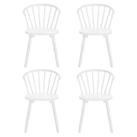 Lot de 4 chaises de salle à manger sans accoudoirs à dossier en fuseau, style moderne