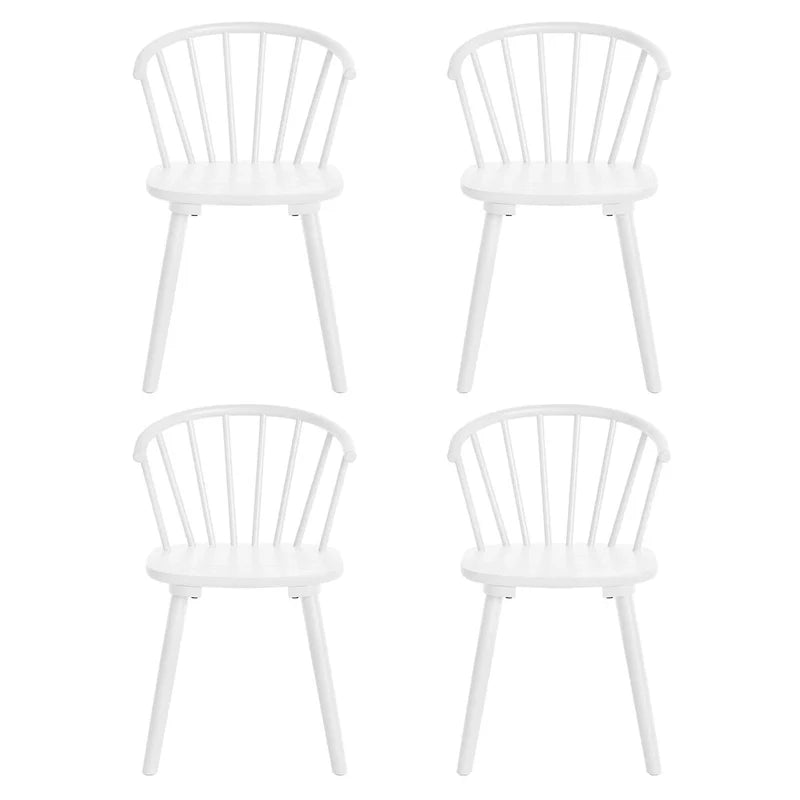 Lot de 4 chaises de salle à manger sans accoudoirs à dossier en fuseau, style moderne